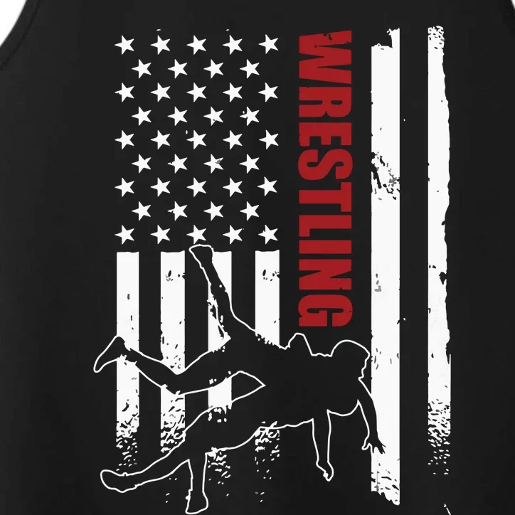 Retro American Wrestling Apparel US Flag Wrestling Performance Tank