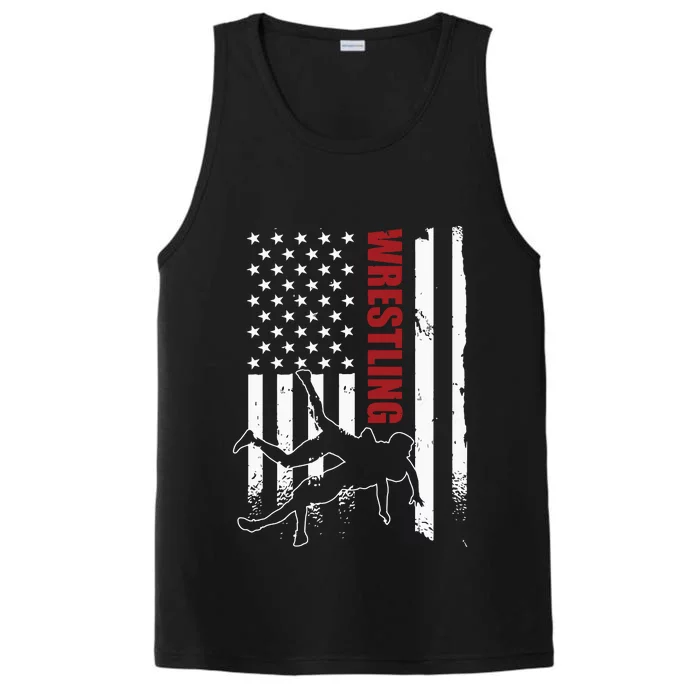 Retro American Wrestling Apparel US Flag Wrestling Performance Tank