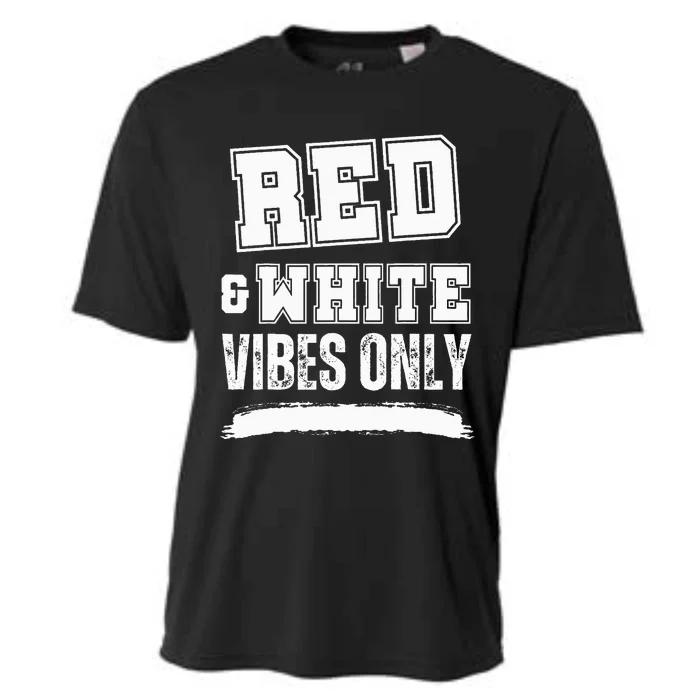 Red and White Game Day High School Football Cooling Performance Crew T-Shirt