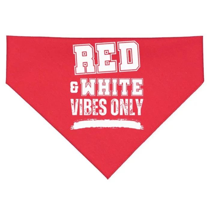 Red and White Game Day High School Football USA-Made Doggie Bandana