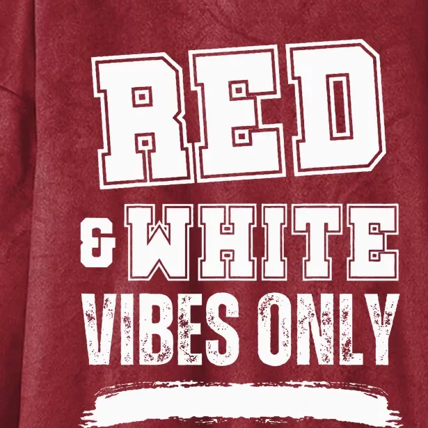 Red and White Game Day High School Football Hooded Wearable Blanket