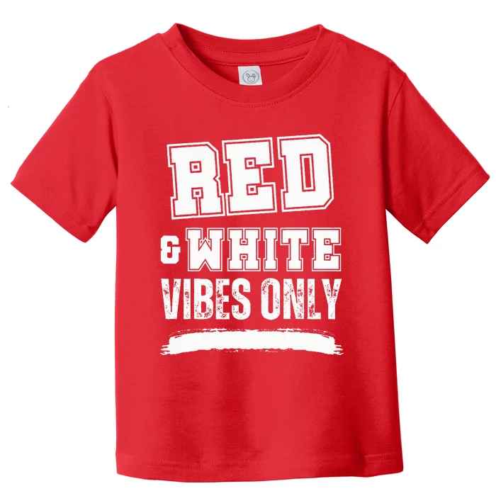 Red and White Game Day High School Football Toddler T-Shirt