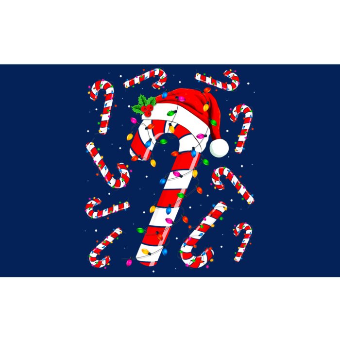 Red And White Candy Cane Santa Christmas Funny Xmas Lights Bumper Sticker