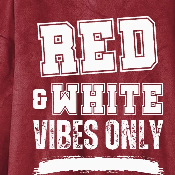 Red And White Game Day High School Football Hooded Wearable Blanket