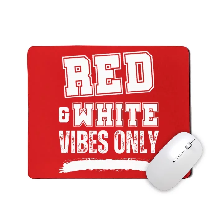 Red And White Game Day High School Football Mousepad