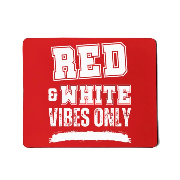 Red And White Game Day High School Football Mousepad