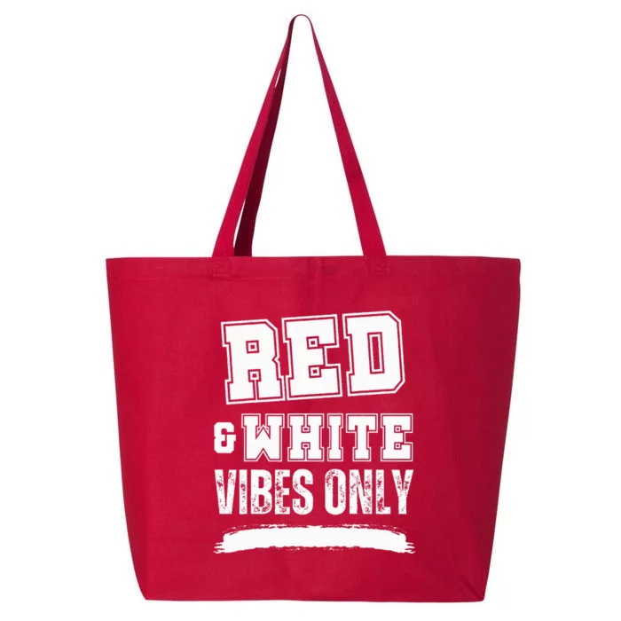 Red And White Game Day High School Football 25L Jumbo Tote