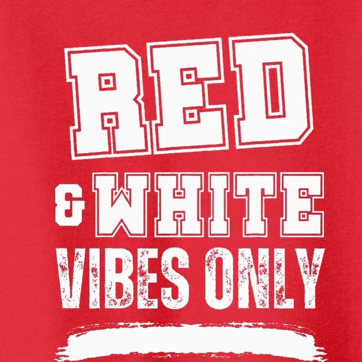 Red And White Game Day High School Football Toddler T-Shirt