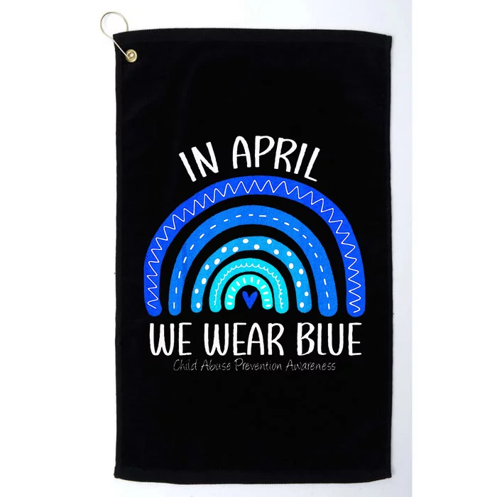 Rainbow April We Wear Blue Child Abuse Prevention Awareness Platinum Collection Golf Towel