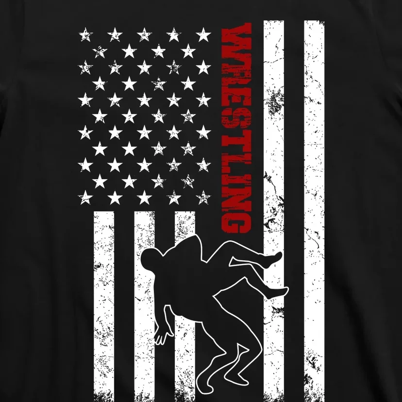 Retro American Wrestling Apparel US Flag Wrestling T-Shirt