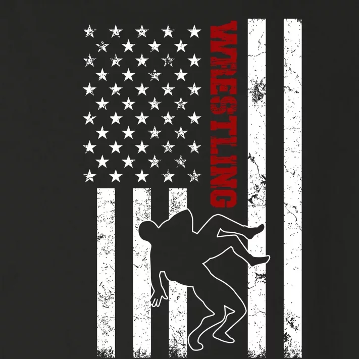 Retro American Wrestling Apparel US Flag Wrestling Toddler Long Sleeve Shirt