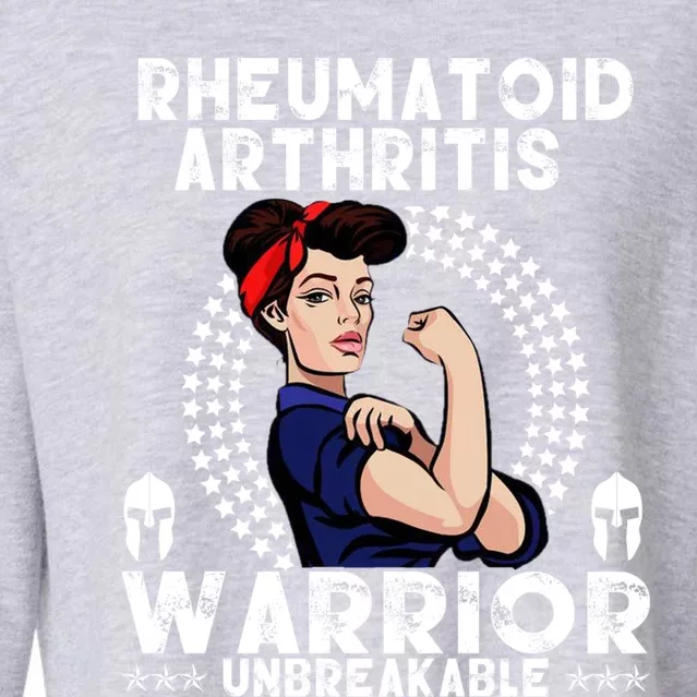 Rheumatoid Arthritis Warrior Awareness Unbreakable Gift Cropped Pullover Crew