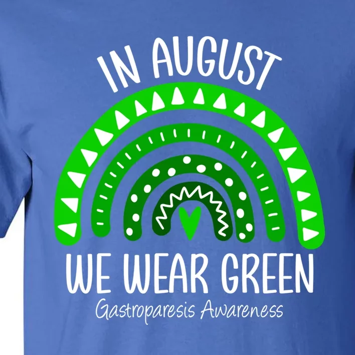 Rainbow August We Wear Green Gastroparesis Awareness Ribbon Gift Tall T-Shirt