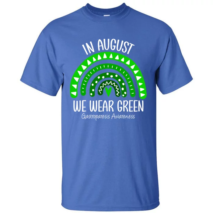 Rainbow August We Wear Green Gastroparesis Awareness Ribbon Gift Tall T-Shirt