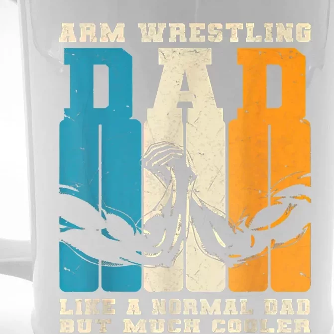 Retro Arm Wrestling Dad Normal Dad But Cooler Armwrestling Great Gift Front & Back Beer Stein