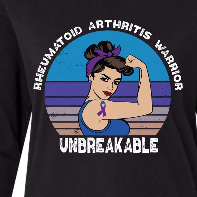 Rheumatoid Arthritis Warrior Unbreakable Awareness Gift Womens Cotton Relaxed Long Sleeve T-Shirt