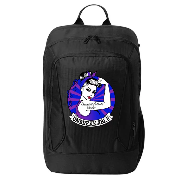 Rheumatoid Arthritis Warrior Unbreakable Funny Gift Awareness Cute Gift City Backpack