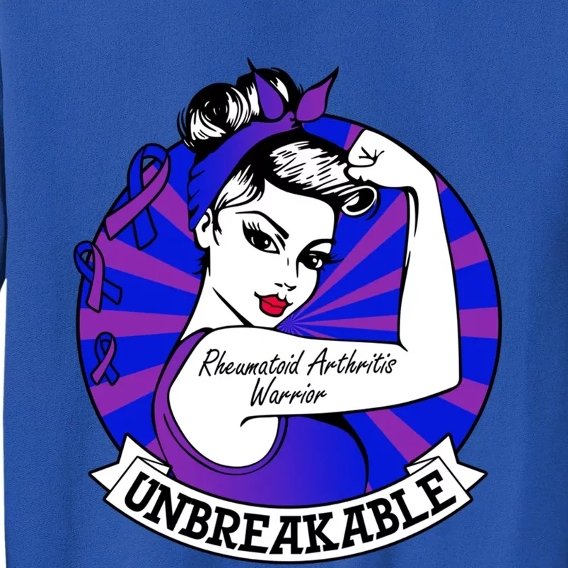 Rheumatoid Arthritis Warrior Unbreakable Funny Gift Awareness Cute Gift Tall Sweatshirt