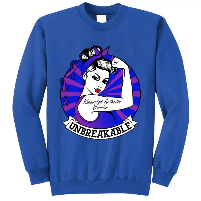 Rheumatoid Arthritis Warrior Unbreakable Funny Gift Awareness Cute Gift Tall Sweatshirt