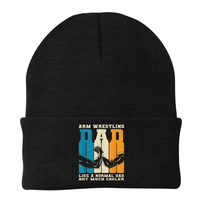 Retro Arm Wrestling Dad Normal Dad But Cooler Armwrestling Knit Cap Winter Beanie