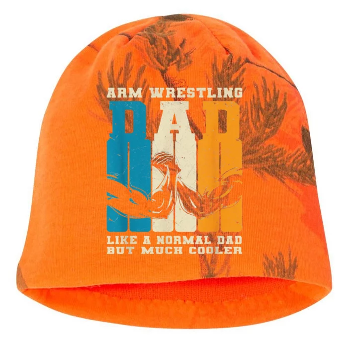 Retro Arm Wrestling Dad Normal Dad But Cooler Armwrestling Kati - Camo Knit Beanie