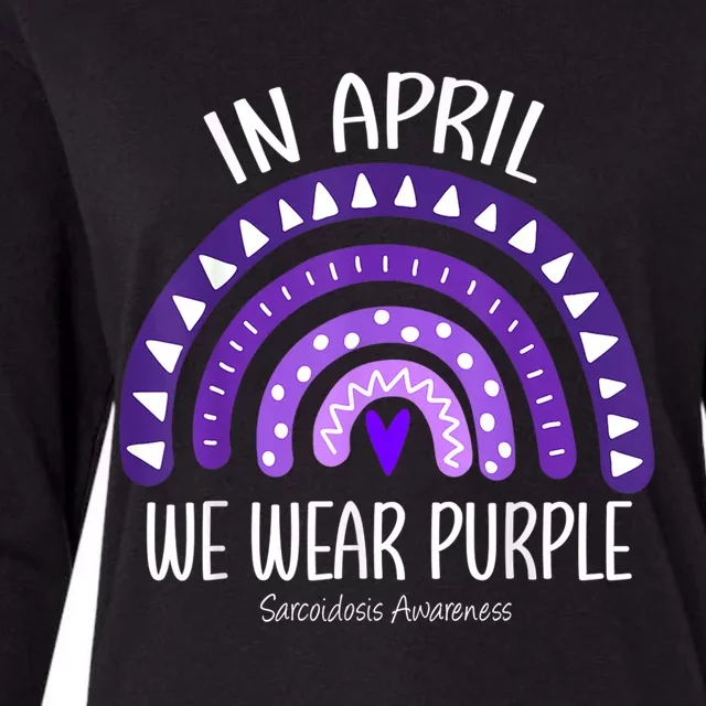 Rainbow April We Wear Purple Sarcoidosis Awareness Month Gift Womens Cotton Relaxed Long Sleeve T-Shirt