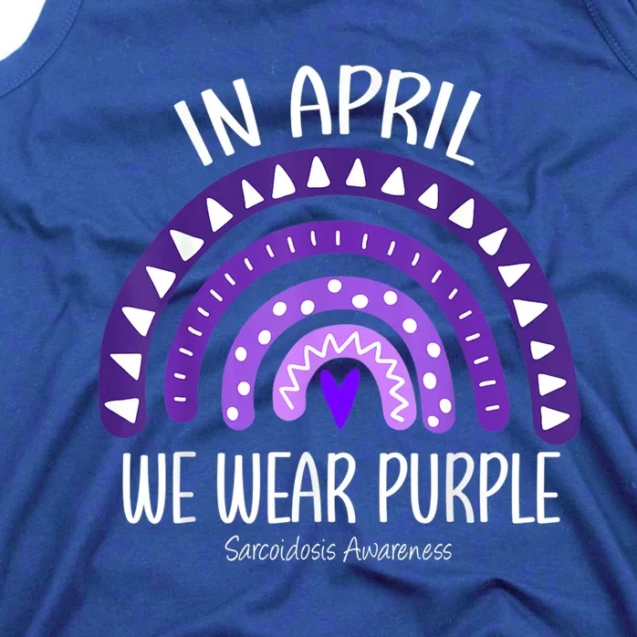 Rainbow April We Wear Purple Sarcoidosis Awareness Month Gift Tank Top