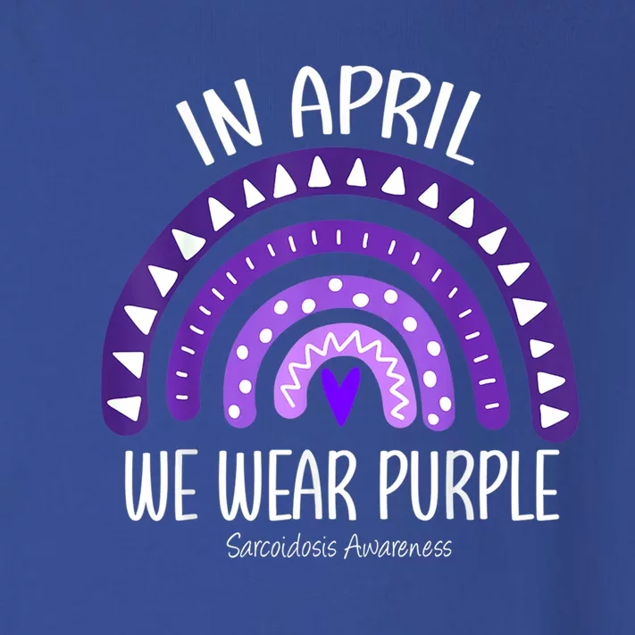 Rainbow April We Wear Purple Sarcoidosis Awareness Month Gift Toddler Long Sleeve Shirt