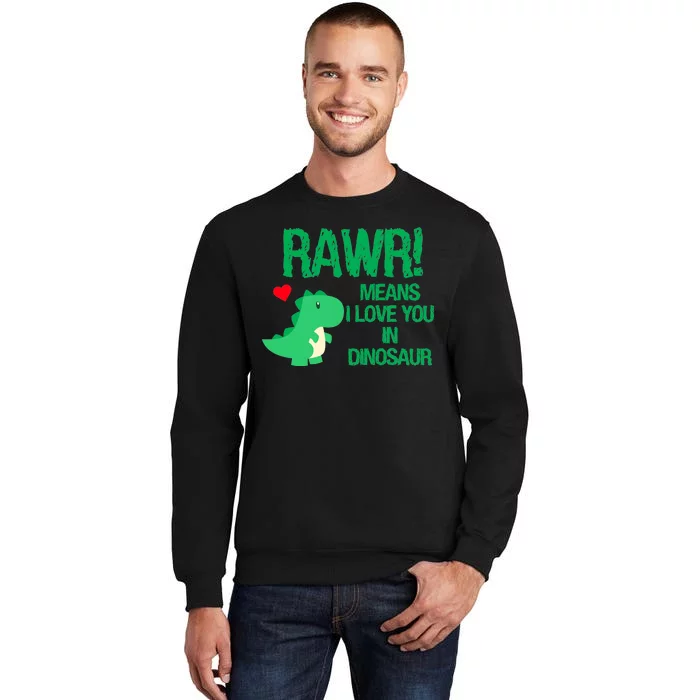 Rawr Means I Love You In Dinosaur Tall Sweatshirt