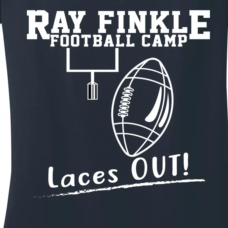 Ray Finkle Football Camp Laces Out Women's V-Neck T-Shirt