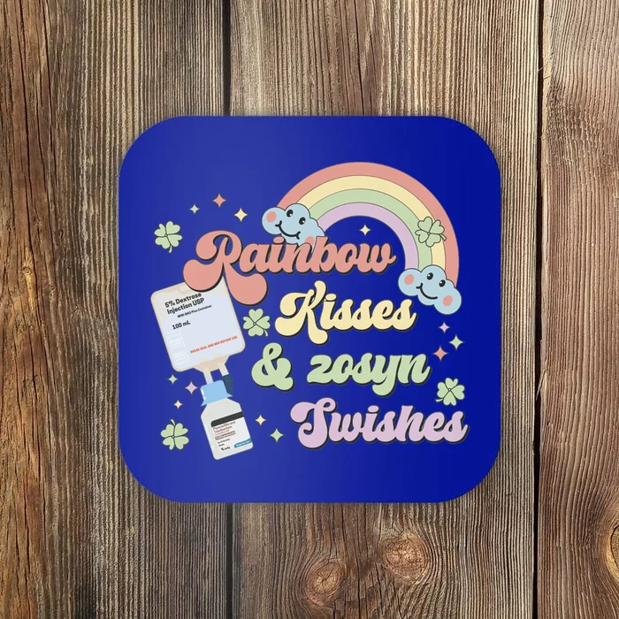 Rainbow And Zosyn Swishes Funny St Patricks Day Nurse Great Gift Coaster