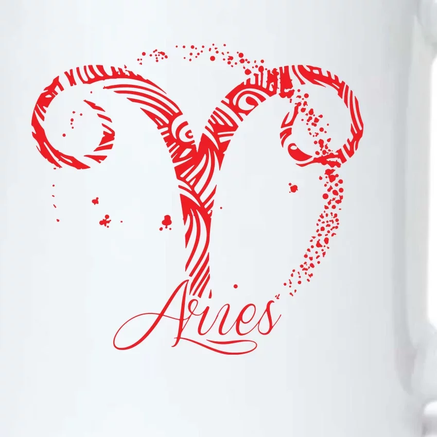 Red Aries Zodiac Sign Birthday Stars March April Horoscope Black Color Changing Mug