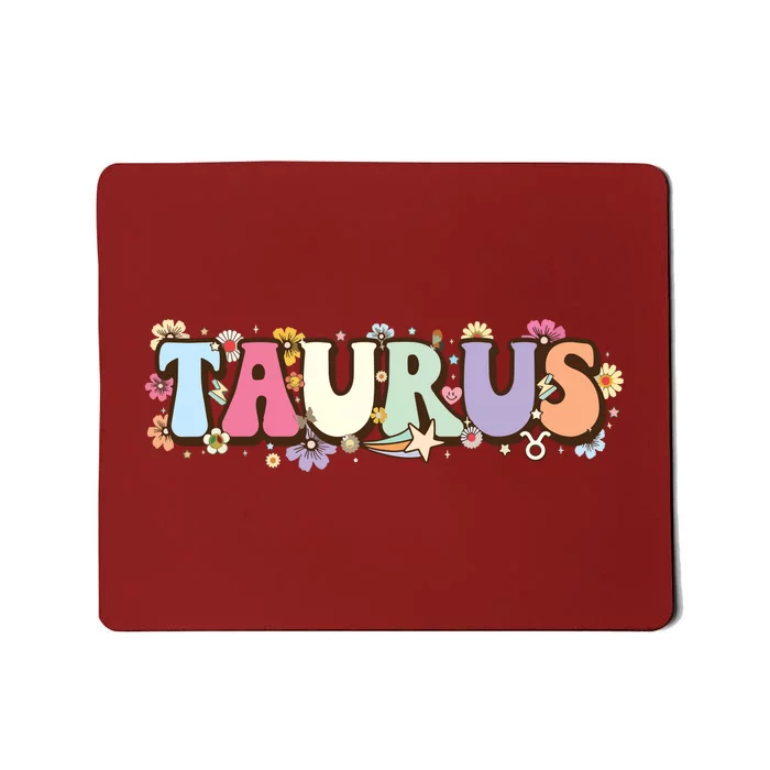 Retro Astrology Zodiac Sign April Or May Birthday Taurus Mousepad