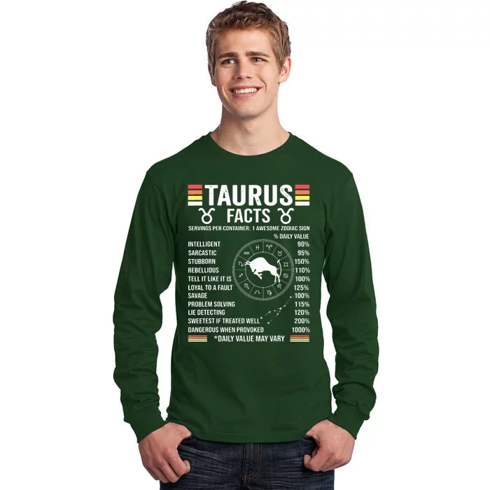 Retro Astrology Zodiac Sign April Or May Birthday Taurus Tall Long Sleeve T-Shirt