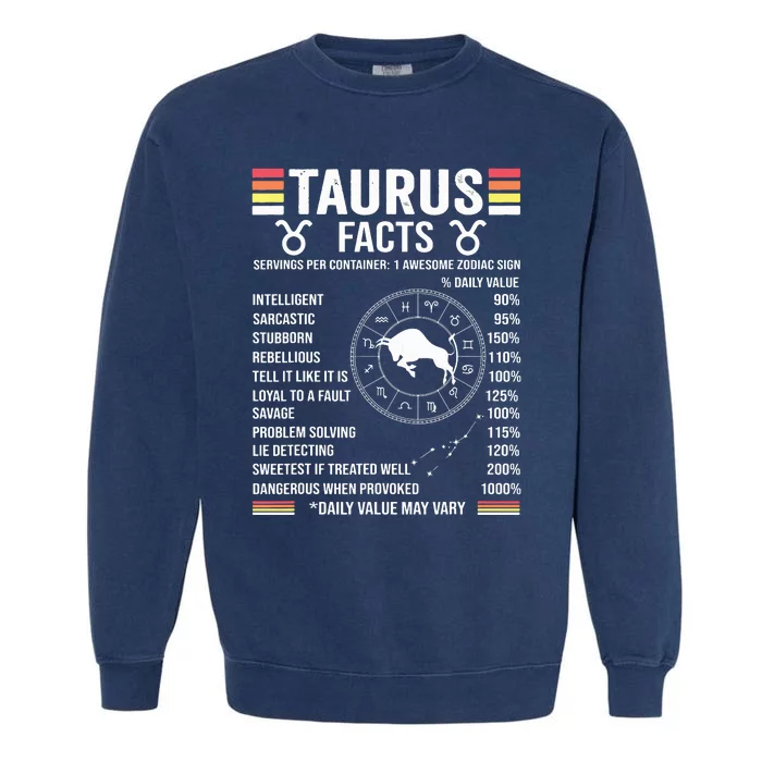 Retro Astrology Zodiac Sign April Or May Birthday Taurus Garment-Dyed Sweatshirt