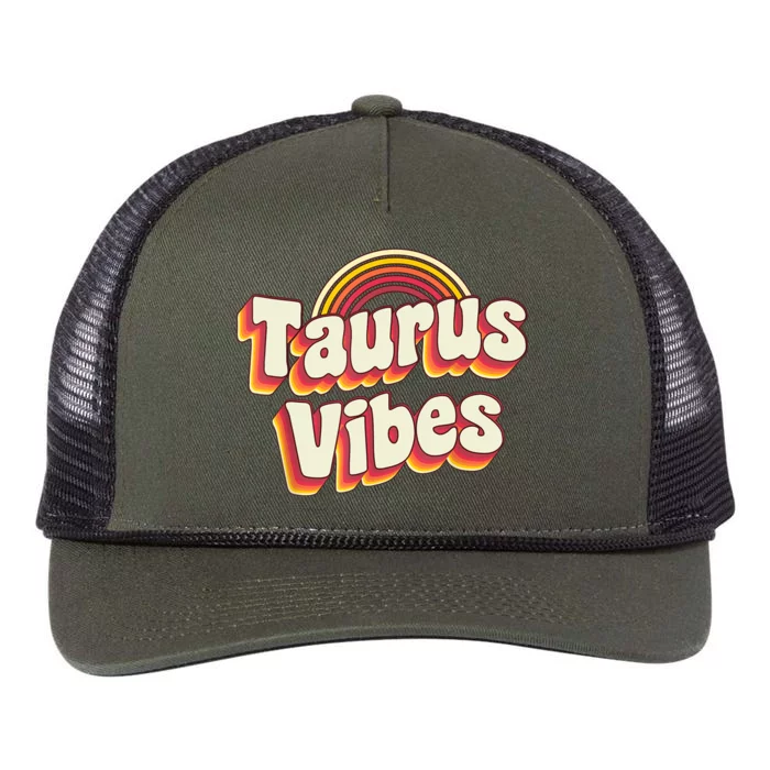 Retro Astrology Zodiac Sign April Or May Birthday Taurus Retro Rope Trucker Hat Cap