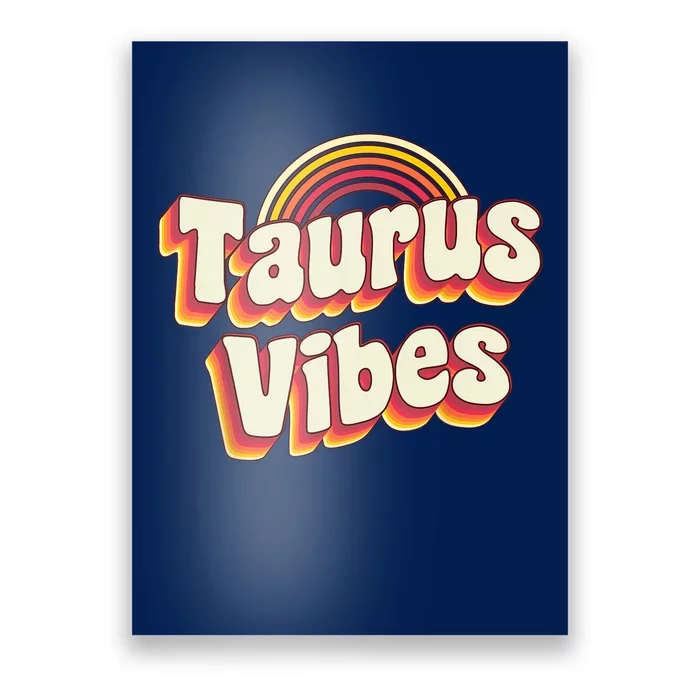 Retro Astrology Zodiac Sign April Or May Birthday Taurus Poster