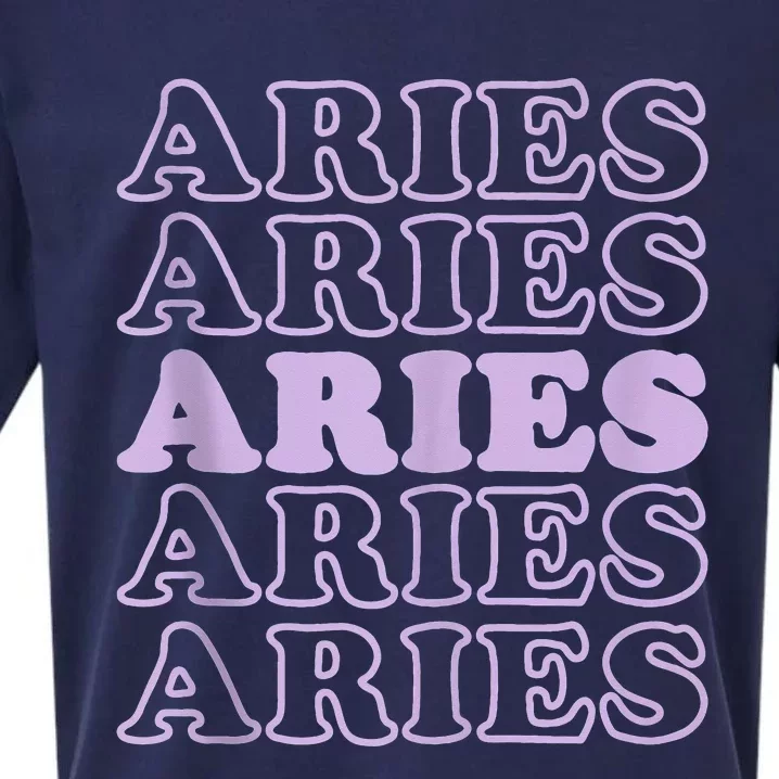 Retro Aries Zodiac Birthday Purple Lilac Lavender March Cute Sueded Cloud Jersey T-Shirt