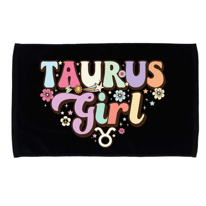 Retro Astrology Zodiac sign April or May birthday Taurus Microfiber Hand Towel