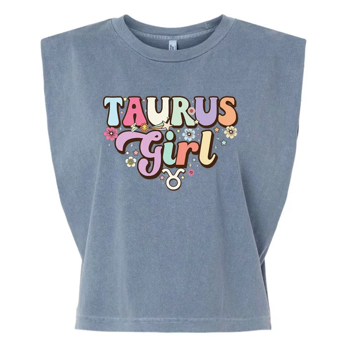 Retro Astrology Zodiac sign April or May birthday Taurus Garment-Dyed Women's Muscle Tee