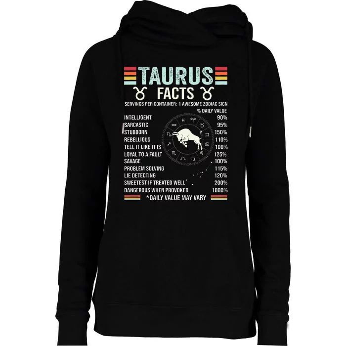 Retro Astrology Zodiac sign April or May birthday Taurus Womens Funnel Neck Pullover Hood