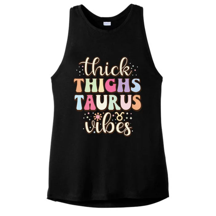 Retro Astrology Zodiac sign April or May birthday Taurus Ladies Tri-Blend Wicking Tank