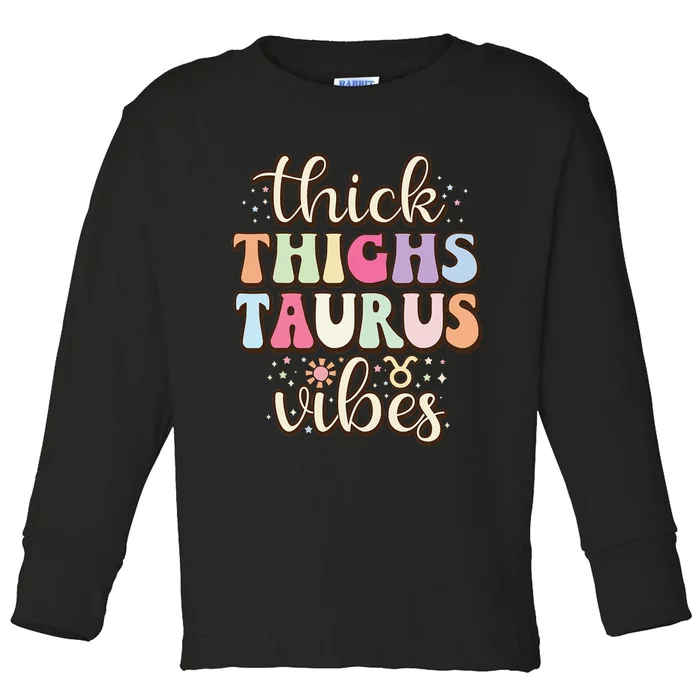 Retro Astrology Zodiac sign April or May birthday Taurus Toddler Long Sleeve Shirt