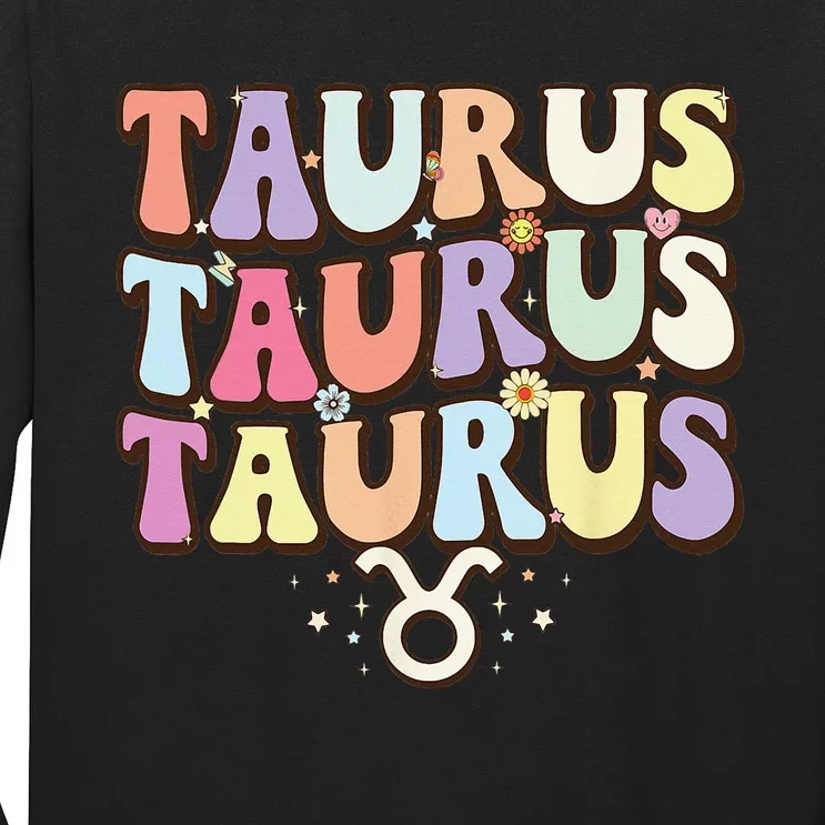 Retro Astrology Zodiac sign April or May birthday Taurus Long Sleeve Shirt