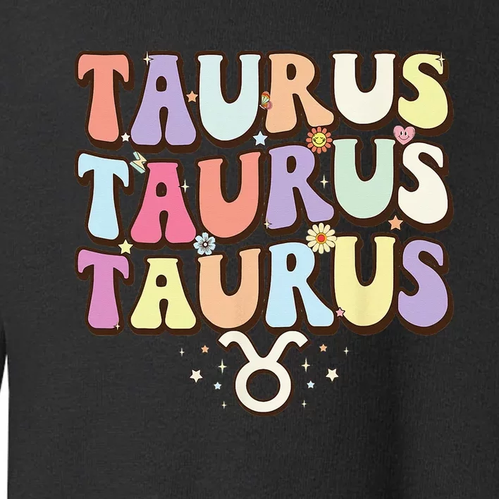 Retro Astrology Zodiac sign April or May birthday Taurus Toddler Sweatshirt