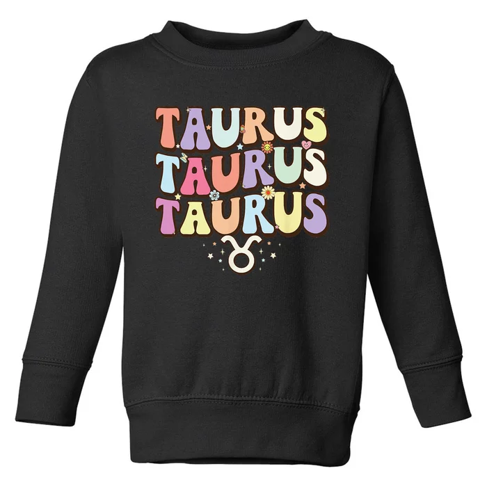 Retro Astrology Zodiac sign April or May birthday Taurus Toddler Sweatshirt