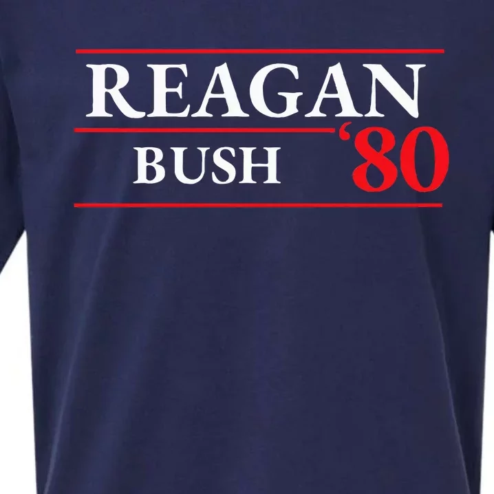 Reagan Bush 1980 Presidential Election Sueded Cloud Jersey T-Shirt