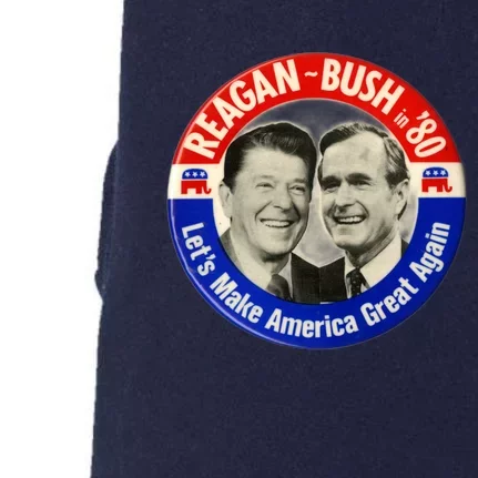 Reagan Bush 1980 Let's Make America Great Again Doggie 3-End Fleece Hoodie