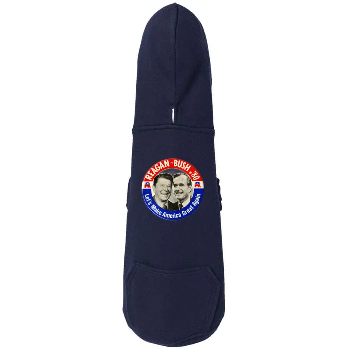 Reagan Bush 1980 Let's Make America Great Again Doggie 3-End Fleece Hoodie