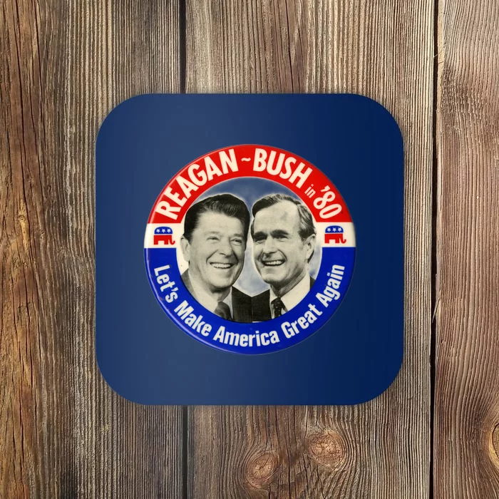 Reagan Bush 1980 Let's Make America Great Again Coaster